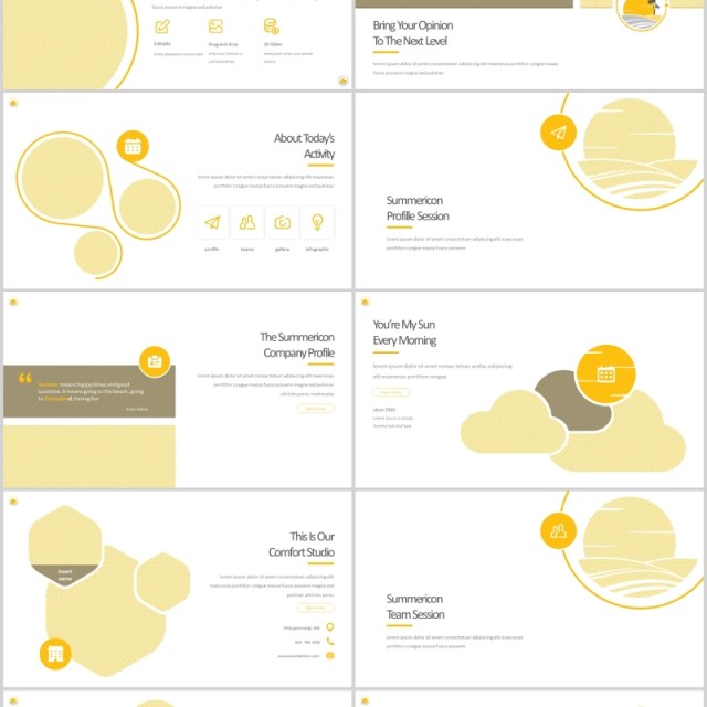 夏令营旅游度假PPT图文排版模板Summericon - Powerpoint Template