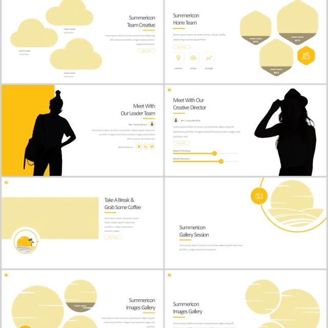 夏令营旅游度假PPT图文排版模板Summericon - Powerpoint Template 夏令营旅游度假PPT图文排版模板Summericon - Powerpoint Template