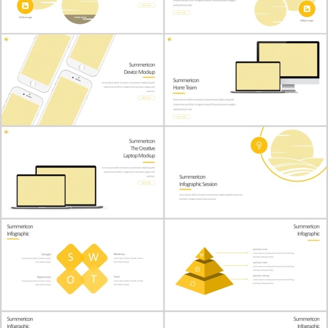 夏令营旅游度假PPT图文排版模板Summericon - Powerpoint Template