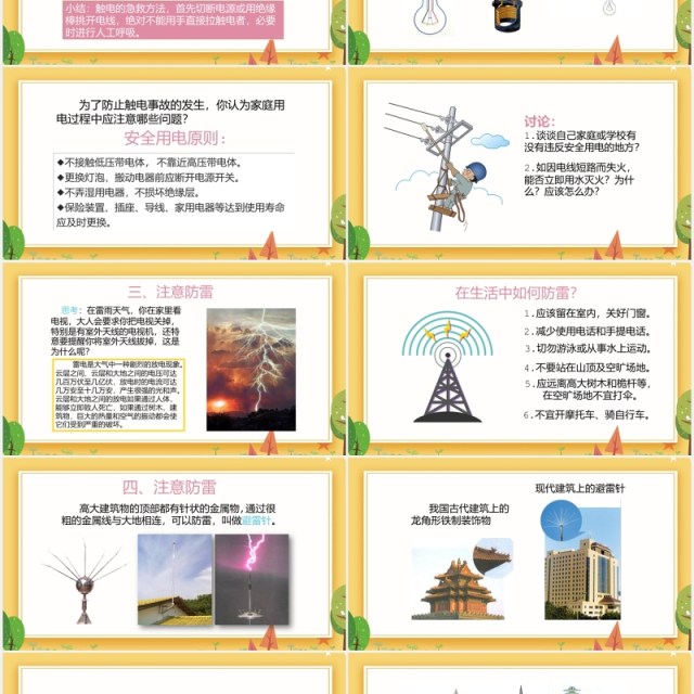 卡通学生安全用电教育培训课件PPT模板 卡通学生安全用电教育培训课件PPT模板