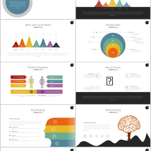 创意项目产品宣传介绍信息可视化PPT图片排版设计模板Nine - Powerpoint Template