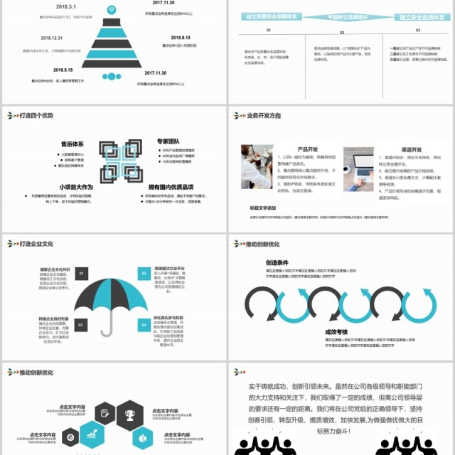 蓝色公司经营分析工作报告汇报通用PPT模板