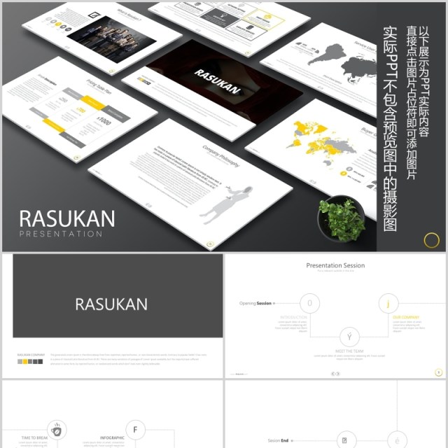 公司组织架构图项目计划表单PPT信息图表可插图素材Rasukan Powerpoint