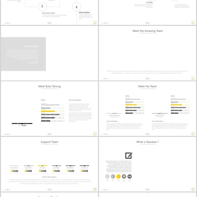 公司组织架构图项目计划表单PPT信息图表可插图素材Rasukan Powerpoint