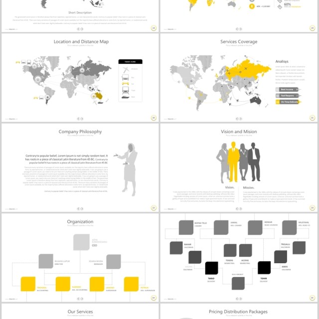 公司组织架构图项目计划表单PPT信息图表可插图素材Rasukan Powerpoint