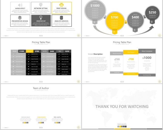 公司组织架构图项目计划表单PPT信息图表可插图素材Rasukan Powerpoint