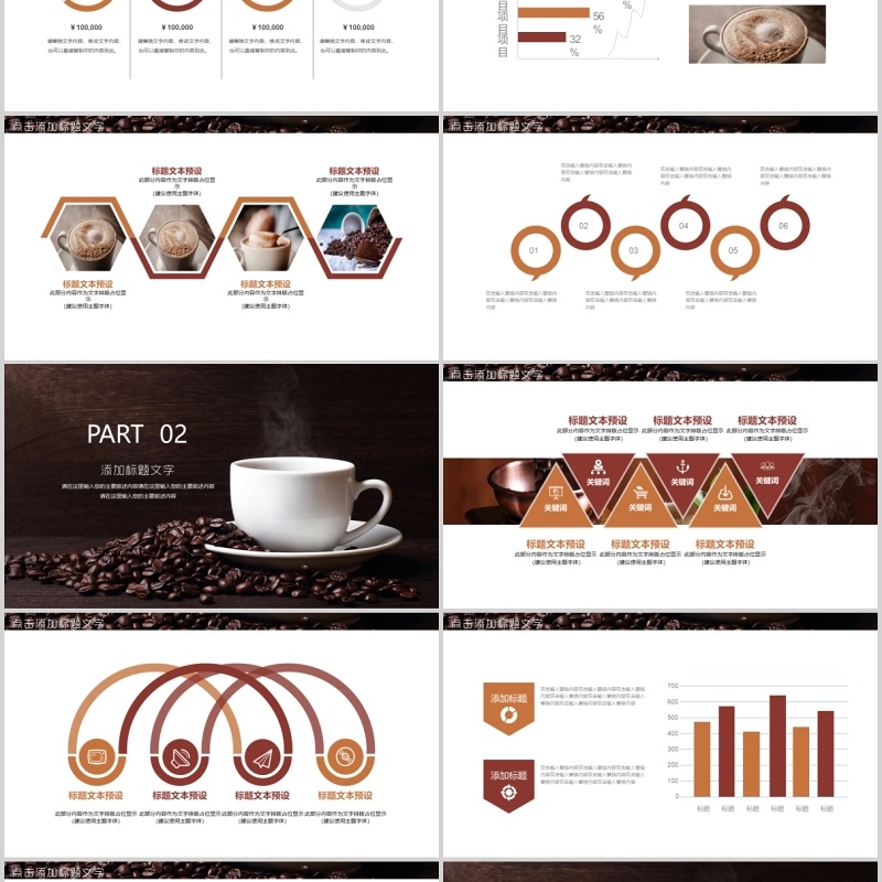 简约咖啡宣传介绍营销方案PPT模板