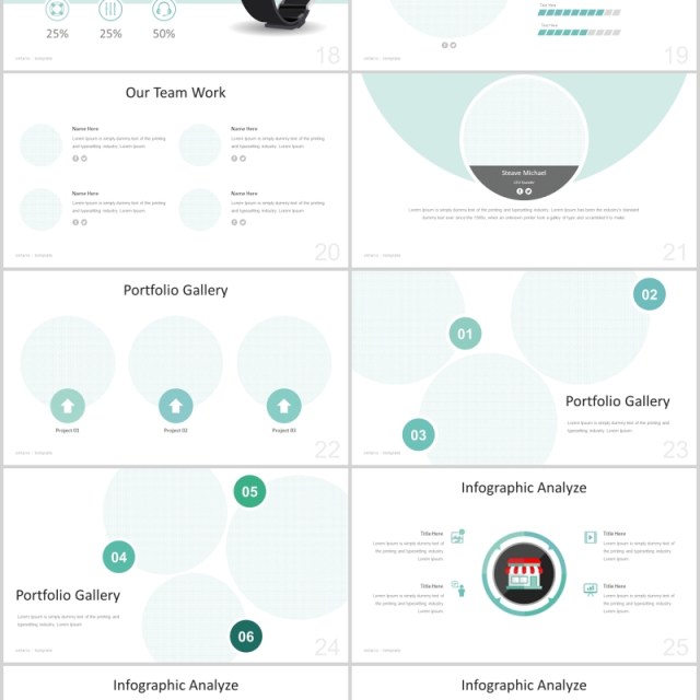 商务通用时间轴PPT模板版式设计Ontario - Powerpoint Template