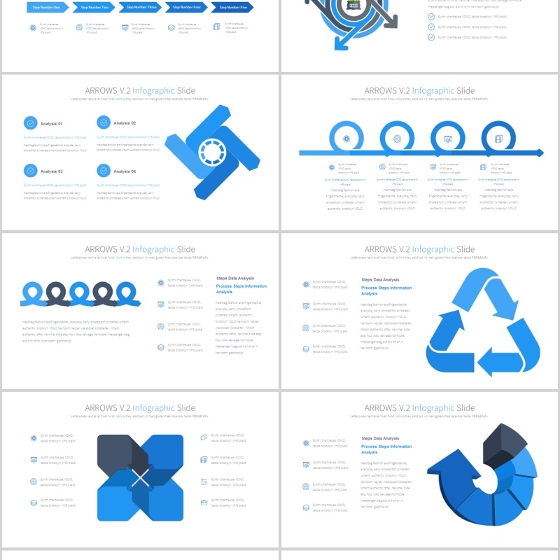 箭头PPT信息图表模板arrows v.2 powerpoint infographics slides