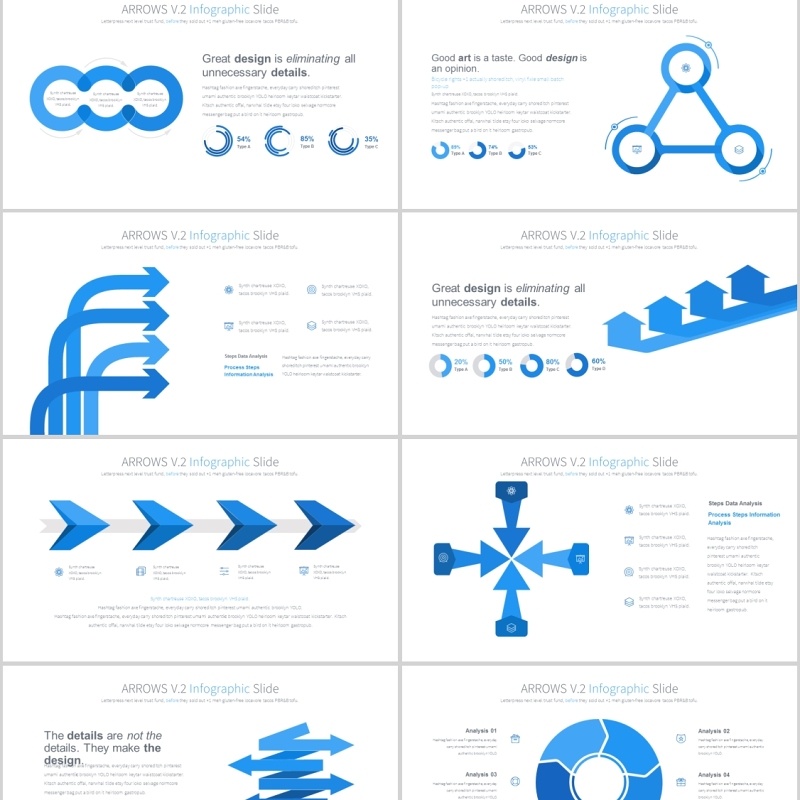 箭头PPT信息图表模板arrows v.2 powerpoint infographics slides