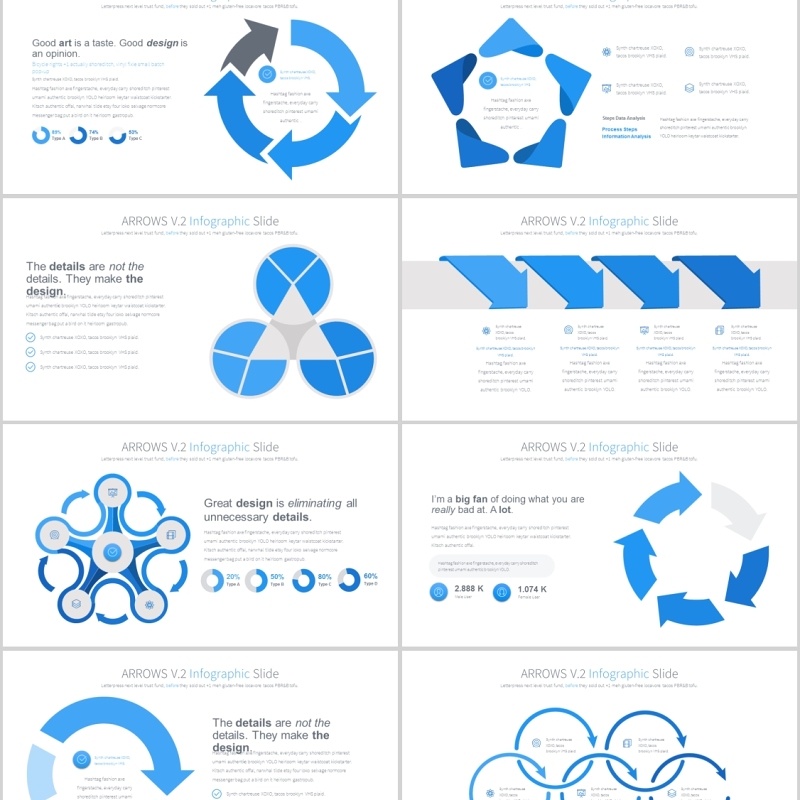 箭头PPT信息图表模板arrows v.2 powerpoint infographics slides