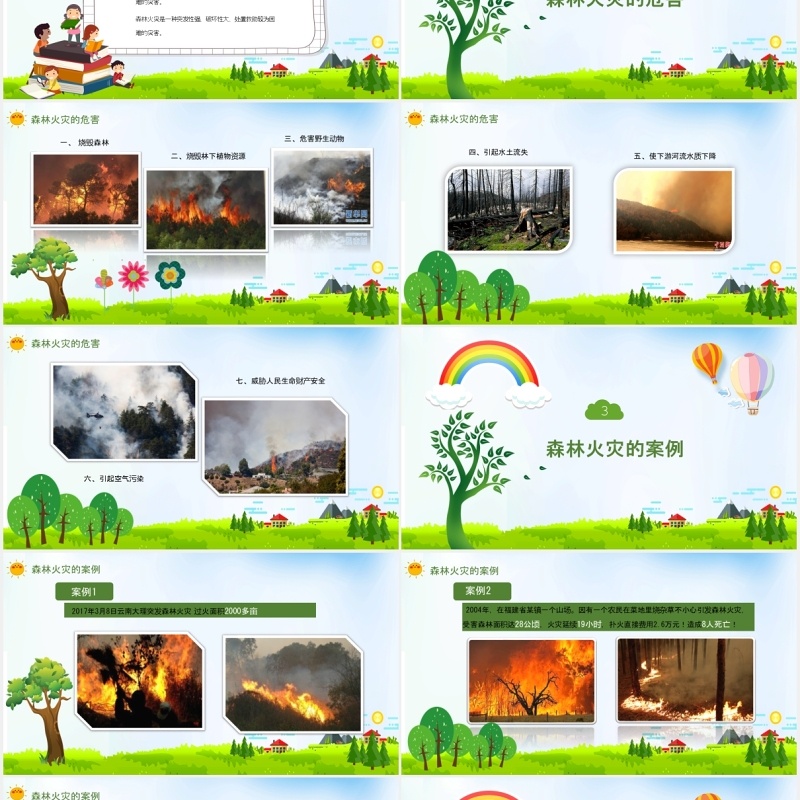 森林防火教育知识培训宣传PPT课件模板