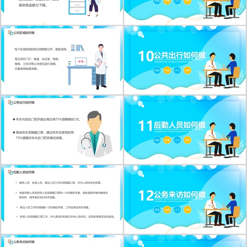 企业如何预防新型冠状病毒感染的肺炎复工返岗知识PPT模板