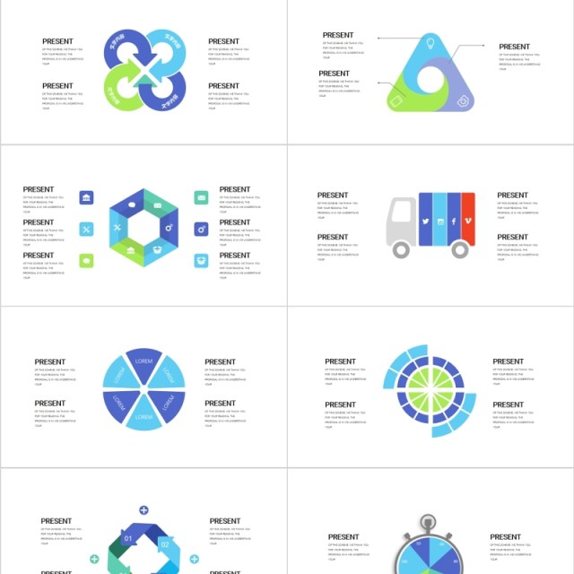 循环图并列逻辑关系图表PPT信息可视化模板 循环图并列逻辑关系图表PPT信息可视化模板