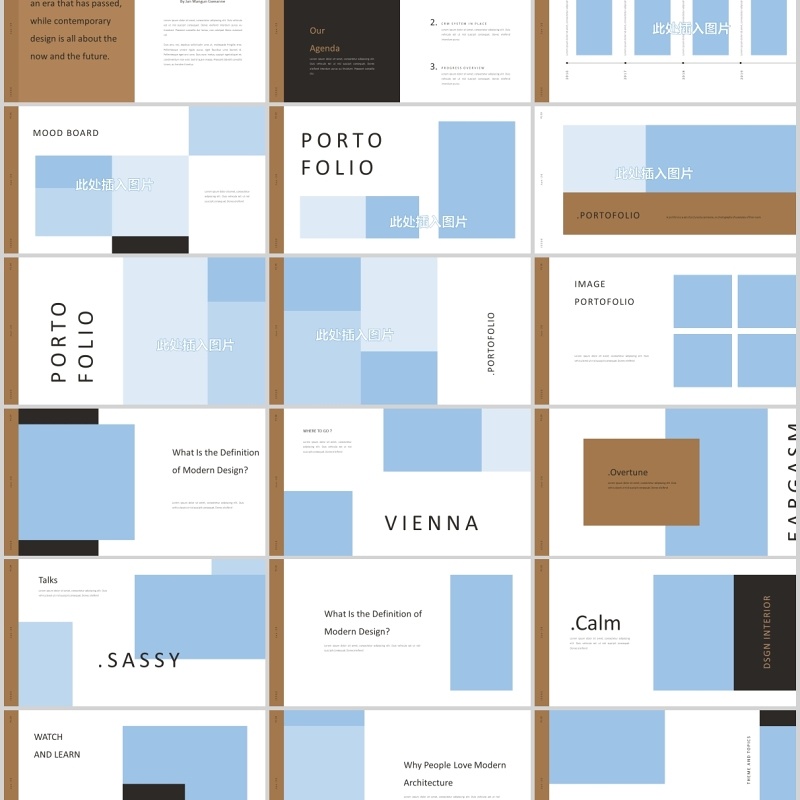 简约图片版式设计PPT占位符模板Sowan Powerpoint