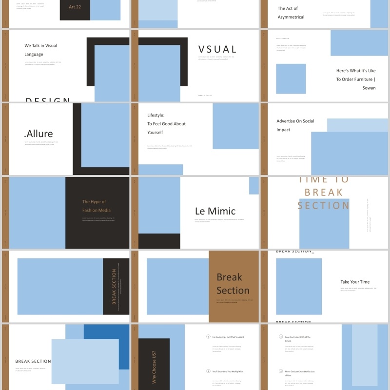 简约图片版式设计PPT占位符模板Sowan Powerpoint