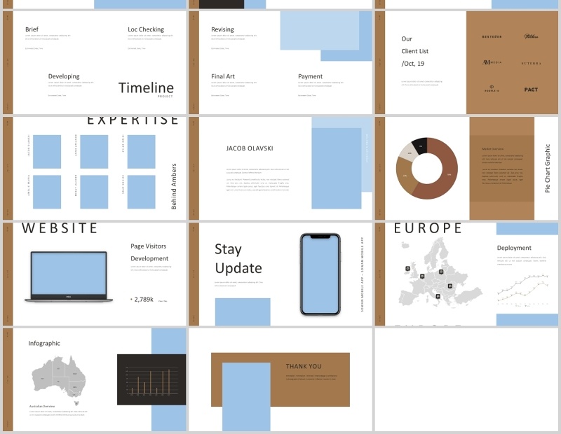 简约图片版式设计PPT占位符模板Sowan Powerpoint