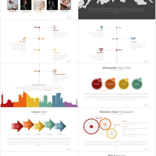 高端商务公司发展时间轴项目目标可视化图表PPT目标tekka powerpoint