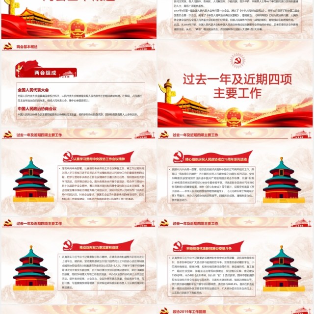 聚焦全国两会学习政协政府工作报告讲稿PPT模板 聚焦全国两会学习政协政府工作报告讲稿PPT模板