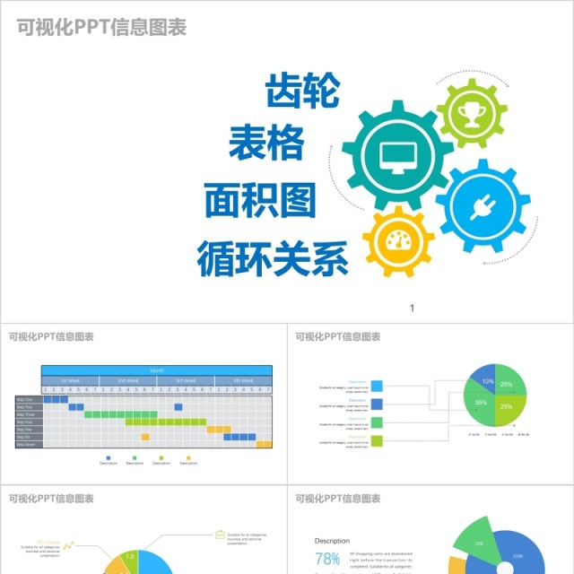 原创循环关系可视化PPT信息图表