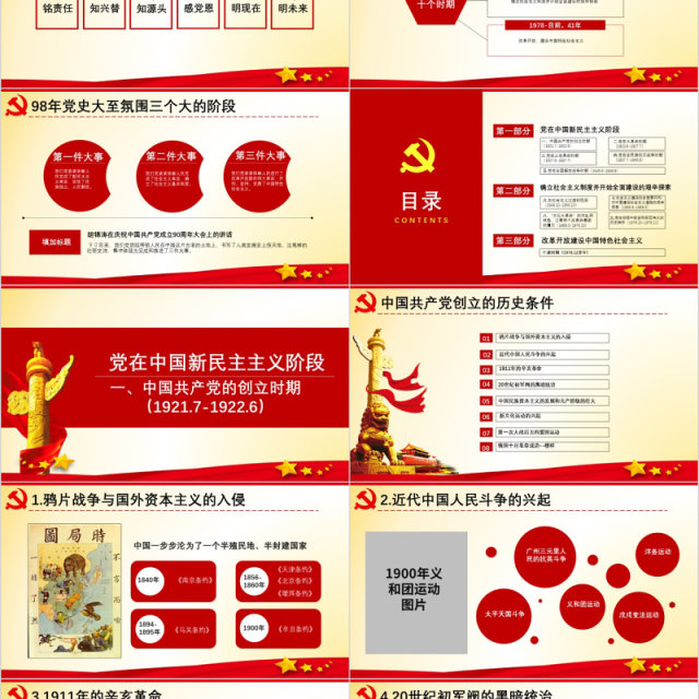 原创中国共产党党史建党98周年党课学习ppt-版权可商用 原创中国共产党党史建党98周年党课学习ppt-版权可商用