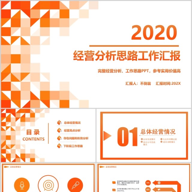 创意商务风经营分析思路工作汇报PPT模板 创意商务风经营分析思路工作汇报PPT模板