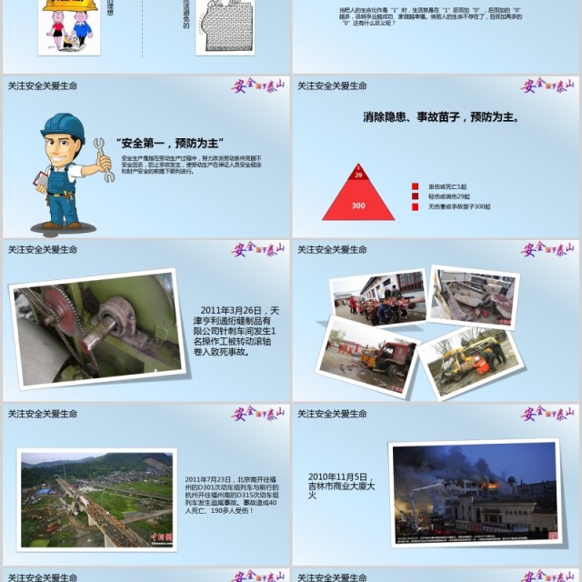 简约安全施工安全生产模板PPT模板 简约安全施工安全生产模板PPT模板