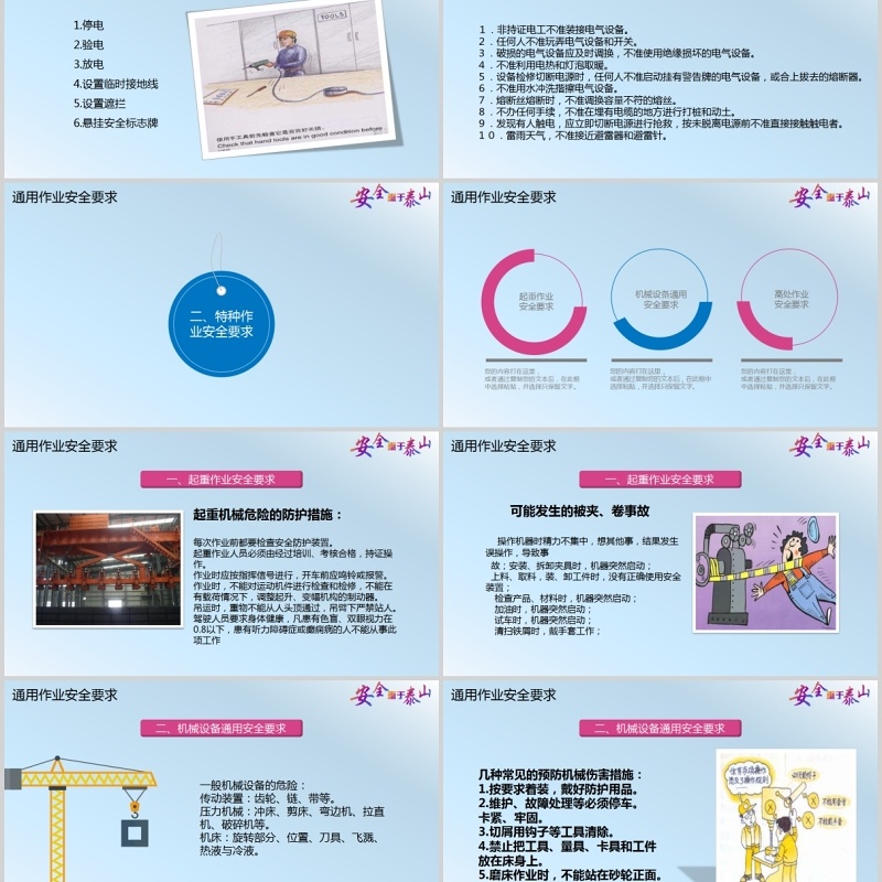 简约安全施工安全生产模板PPT模板