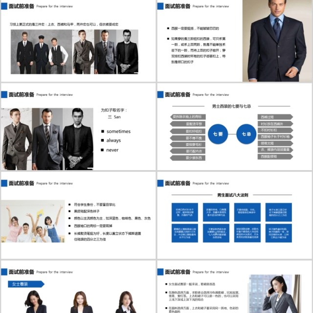 商务蓝色简约风职场礼仪面试礼仪PPT模版 商务蓝色简约风职场礼仪面试礼仪PPT模版