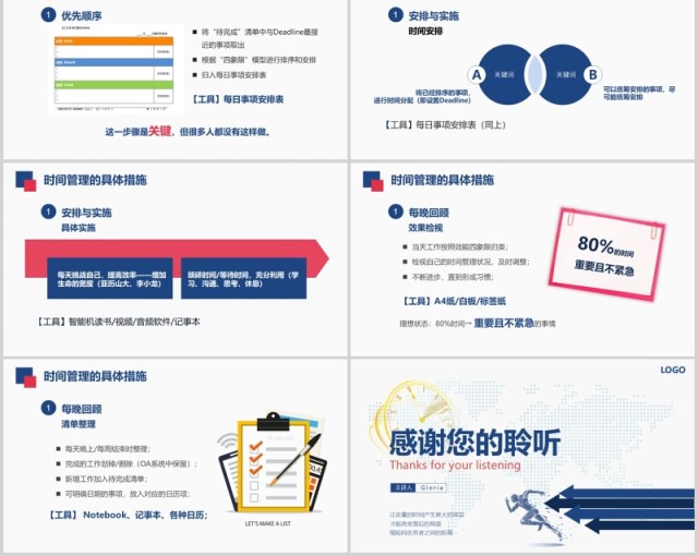 简约企业员工培训时间管理技能动态课件PPT模板