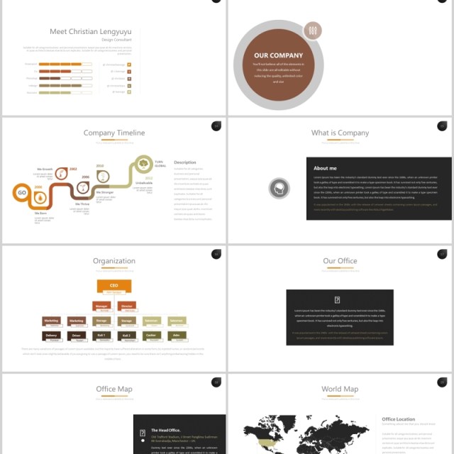 可视化组织架构流程图PPT可插图排版素材模板Nogosari Powerpoint