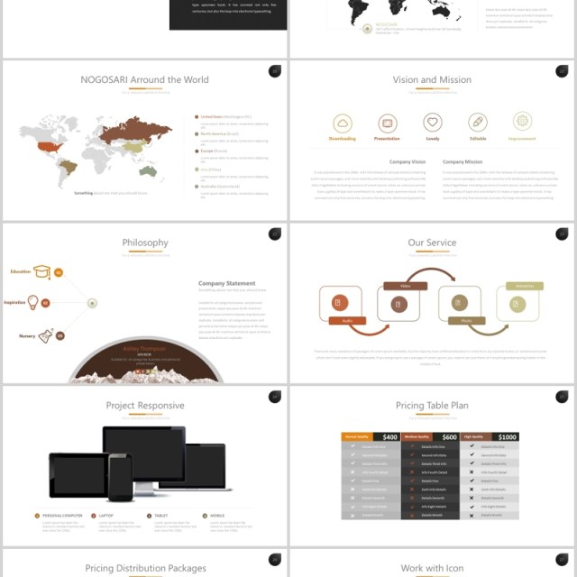 可视化组织架构流程图PPT可插图排版素材模板Nogosari Powerpoint