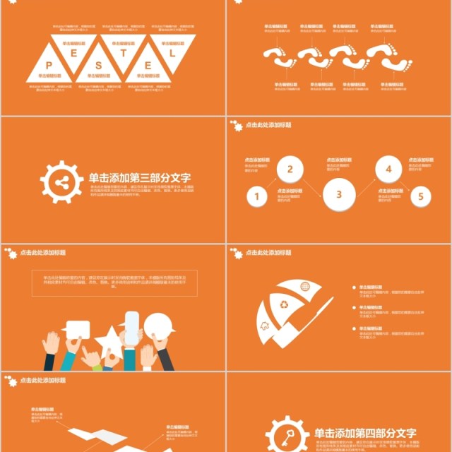 橙色企业人力资源管理汇报PPT模板