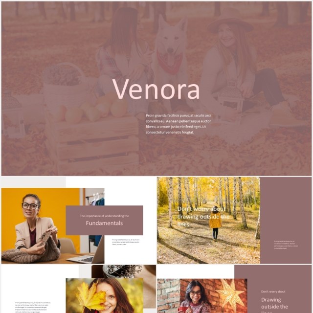 优雅时尚模特摄影展示PPT模板Venora - Elegant Powerpoint Template