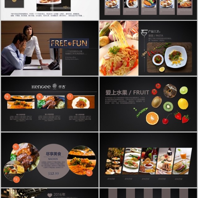 深色美食西餐厅宣传介绍餐饮PPT模板 深色美食西餐厅宣传介绍餐饮PPT模板