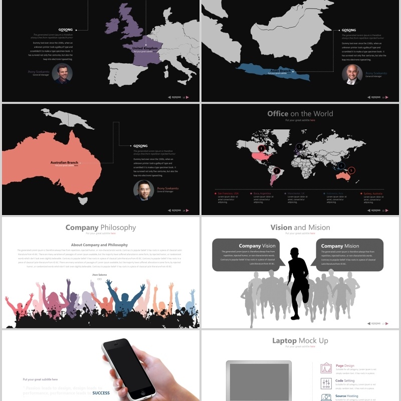 创意图片占位符排版设计商务工作通用PPT模板素材Gosong - Powerpoint Template