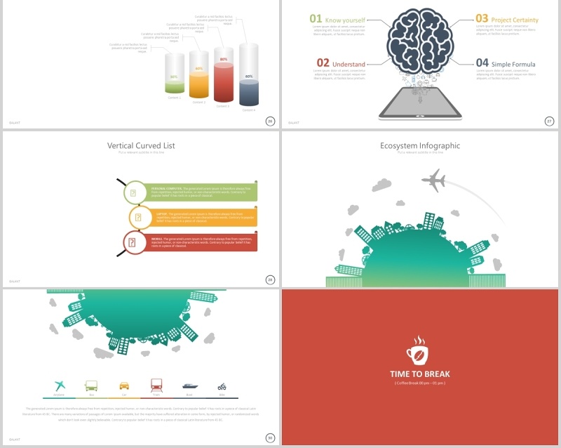 创意温度计沙漏实验柱形关系图仪表盘PPT素材模板GALANT Powerpoint