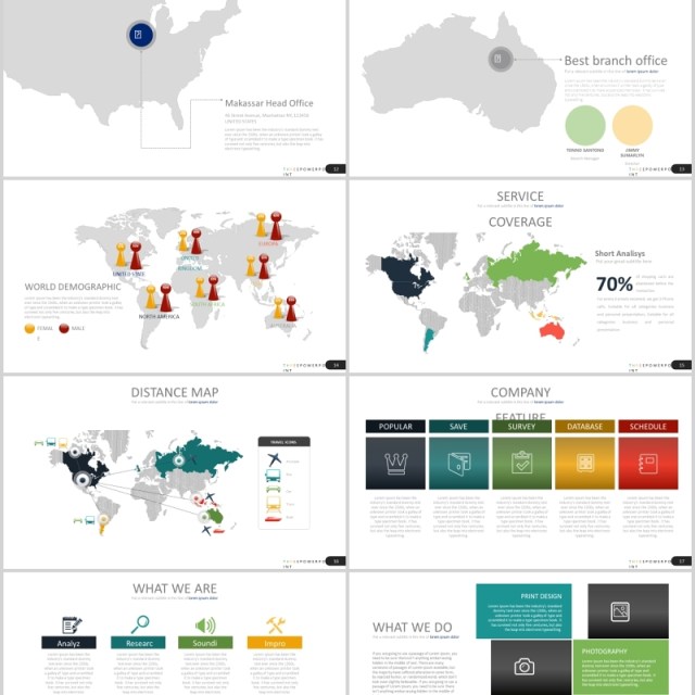 高端公司组织结构图宣传介绍PPT图片排版设计模板Three - Powerpoint Template