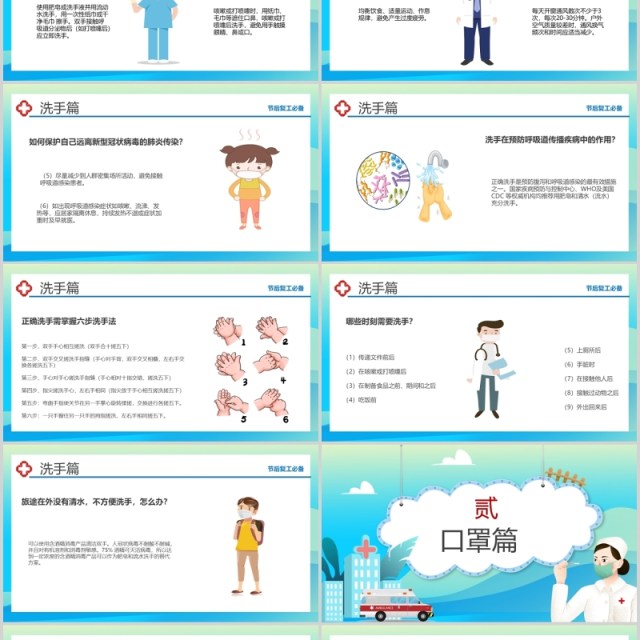 新型冠状病毒肺炎个人防护知识企业复工PPT模板