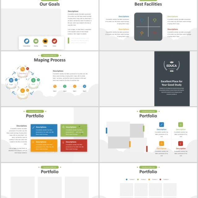 信息化教育培训学校PPT图片排版设计模板Educa - Education Powerpoint Template