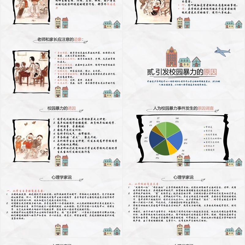 中小学校园安全反对校园暴力主题班会PPT模板