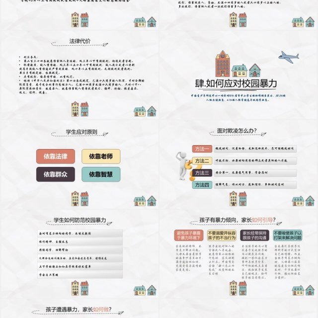 中小学校园安全反对校园暴力主题班会PPT模板