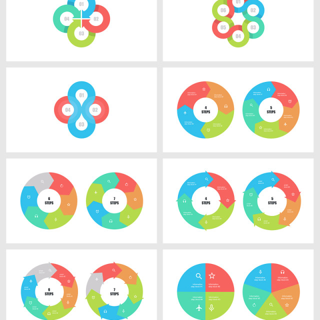 循环处理过程PPT模板信息图表元素circular process powerpoint templates