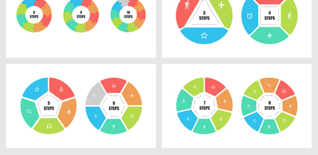 循环处理过程PPT模板信息图表元素circular process powerpoint templates