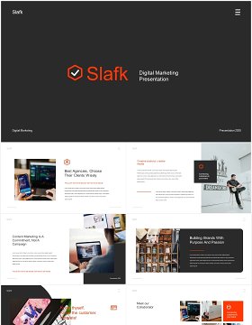 商务企业数字营销PPT模板slafk digital marketing powerpoint template