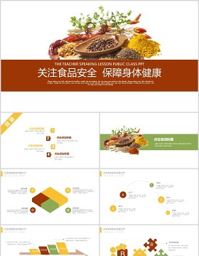 简约食品安全教育PPT模板课件