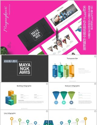 创意公司宣传介绍组织结构图PPT图片排版模板Mayangkawis Powerpoint