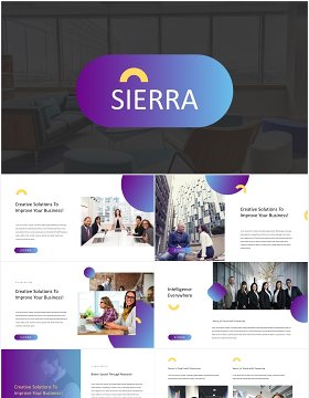 高端现代商务广告策划公司宣传介绍PPT模板Sierra - Modern Powerpoint Template