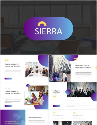 高端现代商务广告策划公司宣传介绍PPT模板Sierra - Modern Powerpoint Template