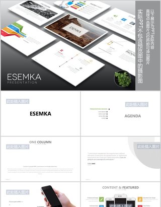 高端项目计划产品介绍图表PPT可插图排版设计模板Esemka Powerpoint